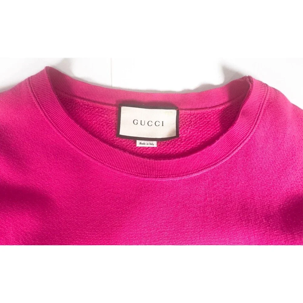 Authentic Gucci Pink Embroidered Teddy Bear Sweater XXXL